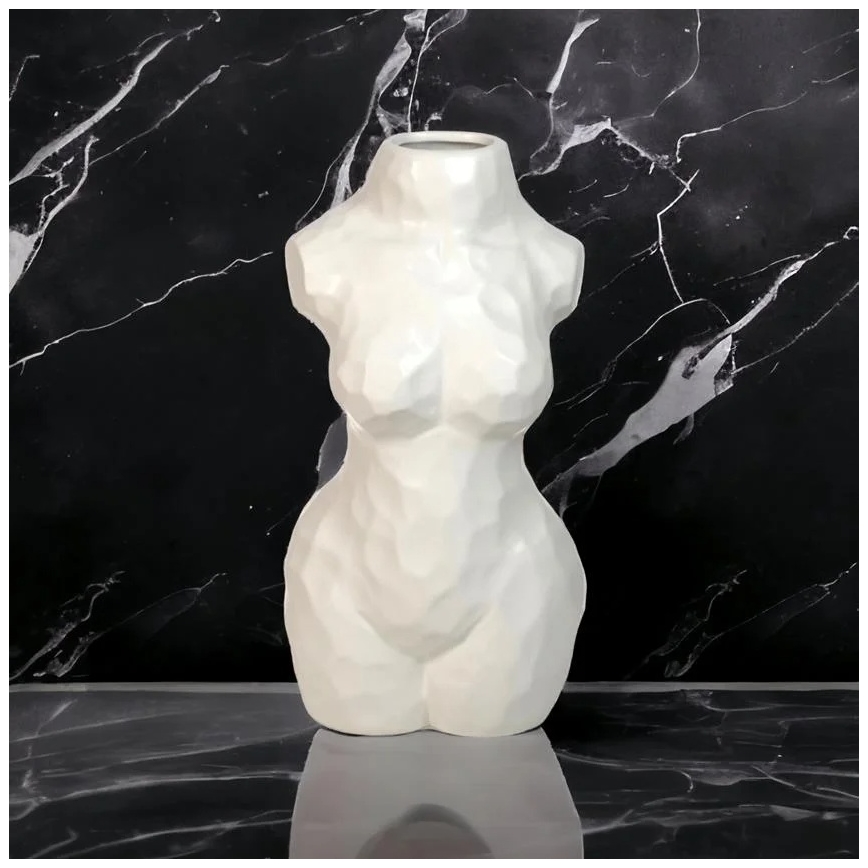 Keraminė vaza, 30 cm, balta