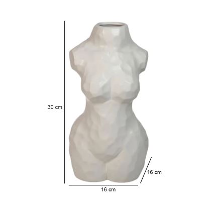 Keraminė vaza, 30 cm, balta