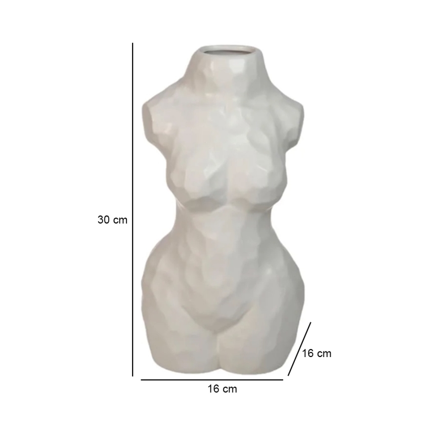 Keraminė vaza, 30 cm, balta