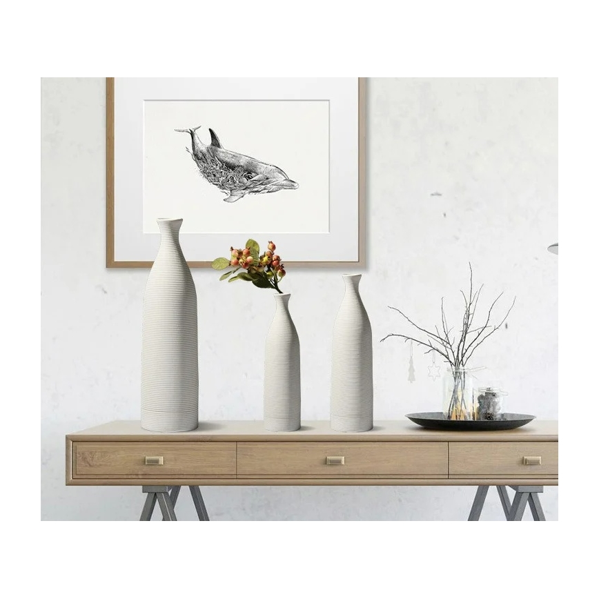 Keraminė vaza 33 cm, balta