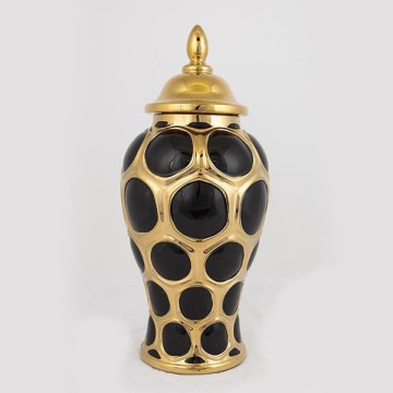Keraminė vaza 40x17,7 cm auksas/juoda
