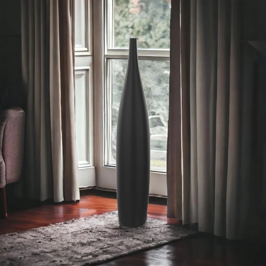 Keraminė vaza 70 cm matinė juoda