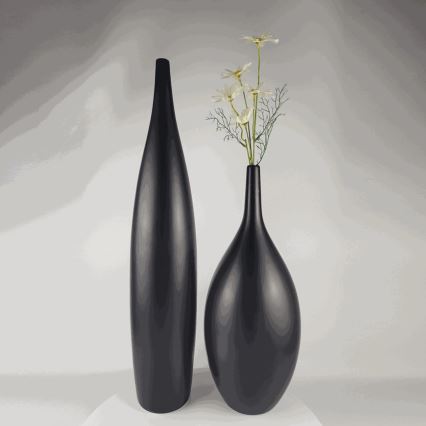 Keraminė vaza 70 cm matinė juoda