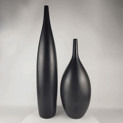 Keraminė vaza 70 cm matinė juoda
