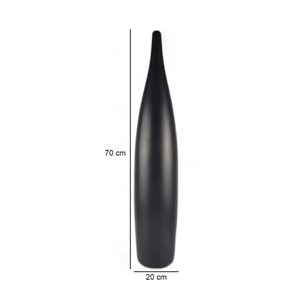 Keraminė vaza 70 cm matinė juoda