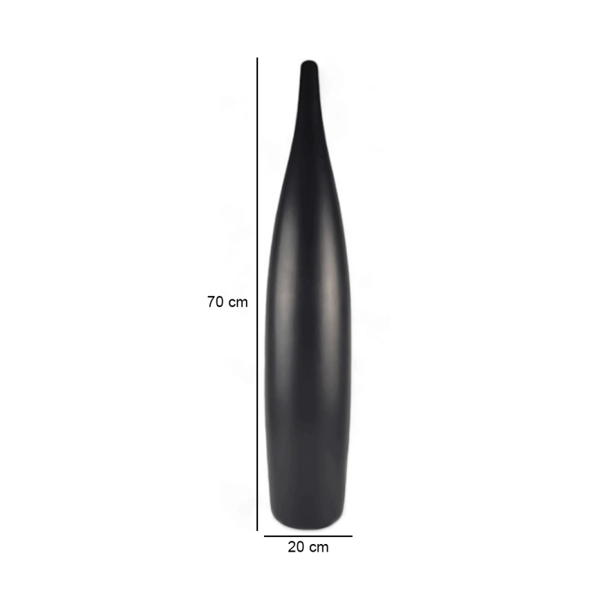 Keraminė vaza 70 cm matinė juoda