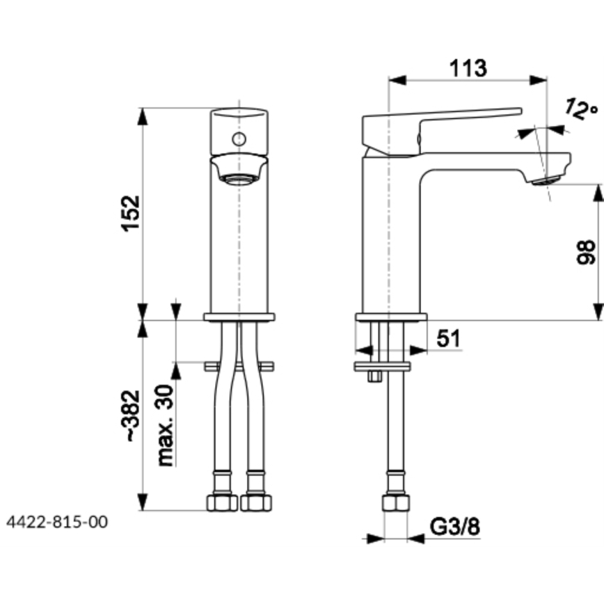 KFA Armatura 4422-815-00 - Praustuvo čiaupas + kriauklės nuotekų sistema su pertekliumi AGAT 15,2 cm blizgus chromas