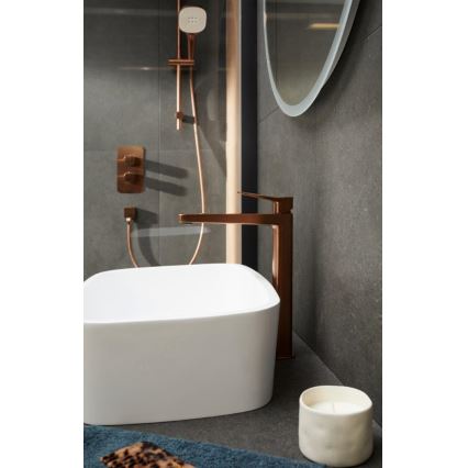 KFA Armatura 4522-712-34 - Praustuvo maišytuvas su išleidimo ventiliu MALAGA 30,3 cm rožinio aukso