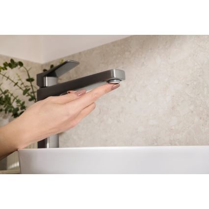 KFA Armatura 4522-712-61 - praustuvo maišytuvas su MALAGA 30,3 cm išleidimo vožtuvu, metalinės pilkos spalvos