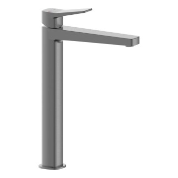 KFA Armatura 4522-712-61 - praustuvo maišytuvas su MALAGA 30,3 cm išleidimo vožtuvu, metalinės pilkos spalvos