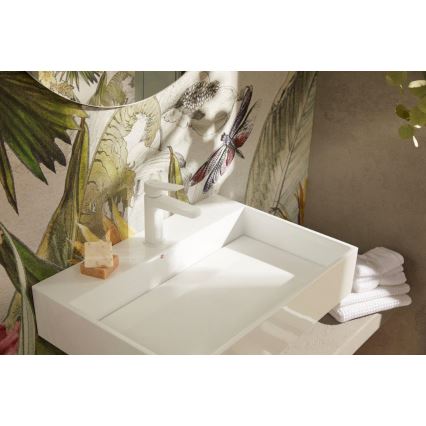 KFA Armatura 4522-815-44 - Praustuvo maišytuvas + išleidimo vožtuvas MALAGA 15,9 cm baltas