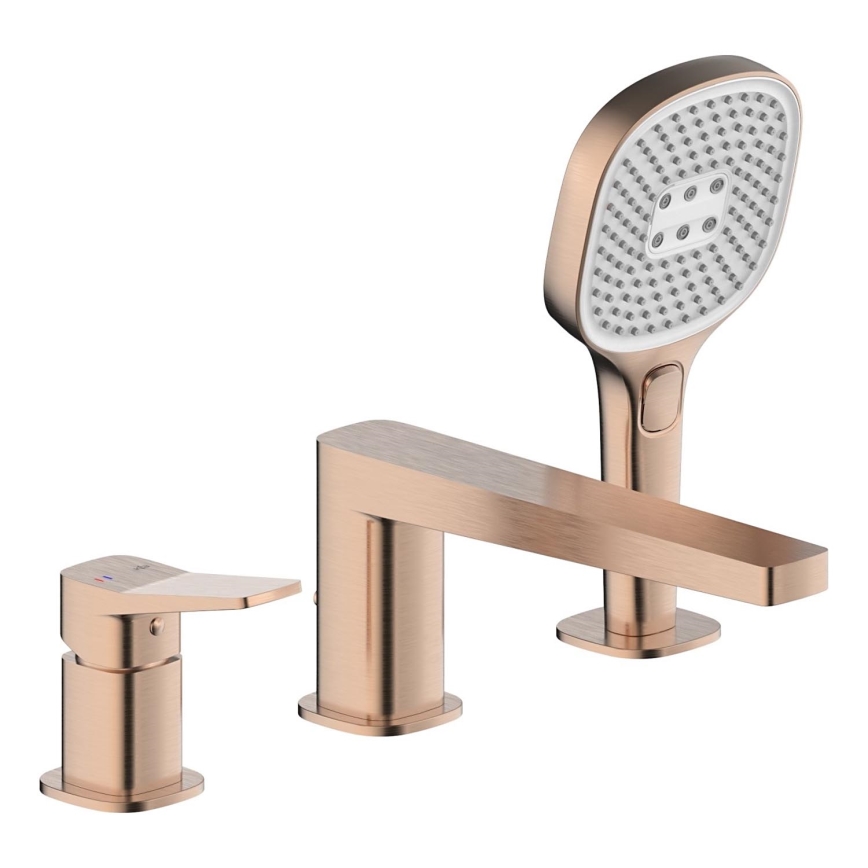 KFA Armatura 4525-210-34 - Trijų skylių vonios maišytuvas MALAGA rožinio aukso