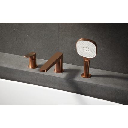 KFA Armatura 4525-210-34 - Trijų skylių vonios maišytuvas MALAGA rožinio aukso