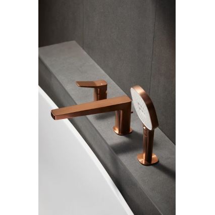 KFA Armatura 4525-210-34 - Trijų skylių vonios maišytuvas MALAGA rožinio aukso