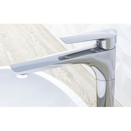 KFA Armatura 5022-712-00 - Praustuvo čiaupas + kriauklės nuotekų sistema su pertekliumi TANZANIT 28,4 cm blizgus chromas