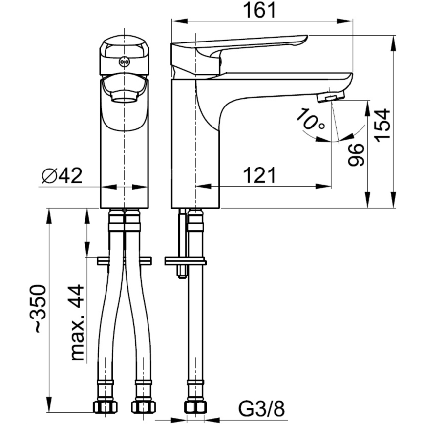 KFA Armatura 5022-815-00 - Praustuvo čiaupas + kriauklės nuotekų sistema su pertekliumi TANZANIT 15,4 cm blizgus chromas