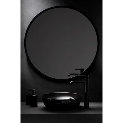 KFA Armatura 5032-612-81 - Praustuvo čiaupas + kriauklės nuotekų sistema su pertekliumi MOZA 33 cm matinė juoda