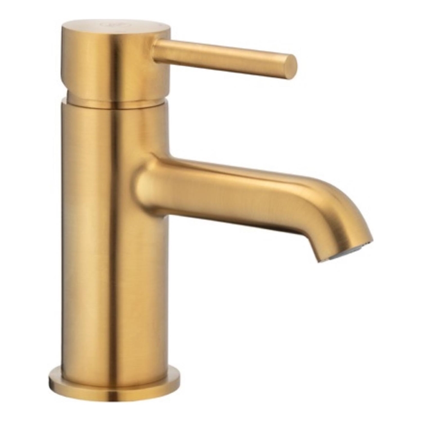 KFA Armatura 5032-815-31 - Praustuvo čiaupas + kriauklės nuotekų sistema su pertekliumi MOZA 15,2 cm grindys auksas