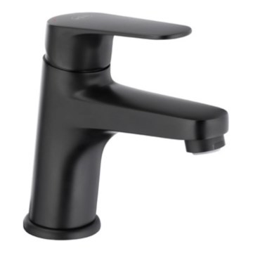 KFA Armatura 5552-815-81 - Maišytuvas praustuvui su perpildymo vožtuvu OTAVA 15 cm matinė juoda