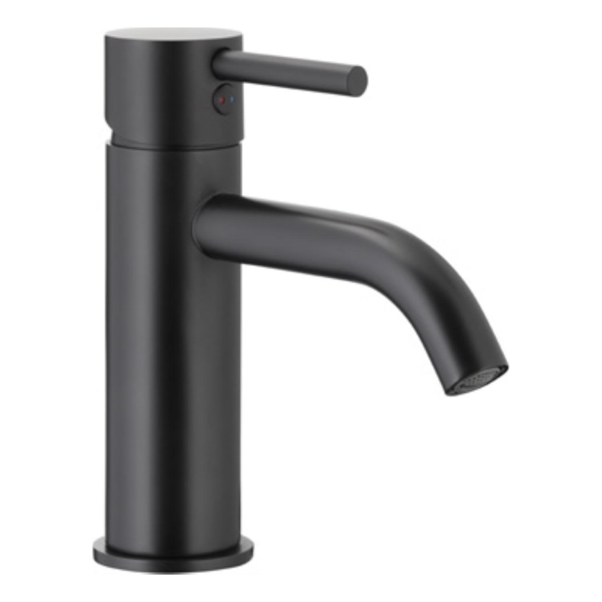 KFA Armatura 5822-815-81 - Praustuvo čiaupas + nuotekos NEDA 16,5 cm žalvaris/matinė juoda