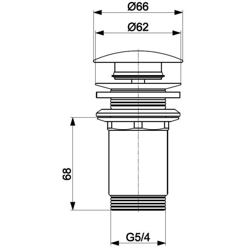 KFA Armatura 660-253-81 - Kriauklės nuotekų sistema be perviršio CLICK-CLACK diametras 6,6 cm žalvaris/matinė juoda