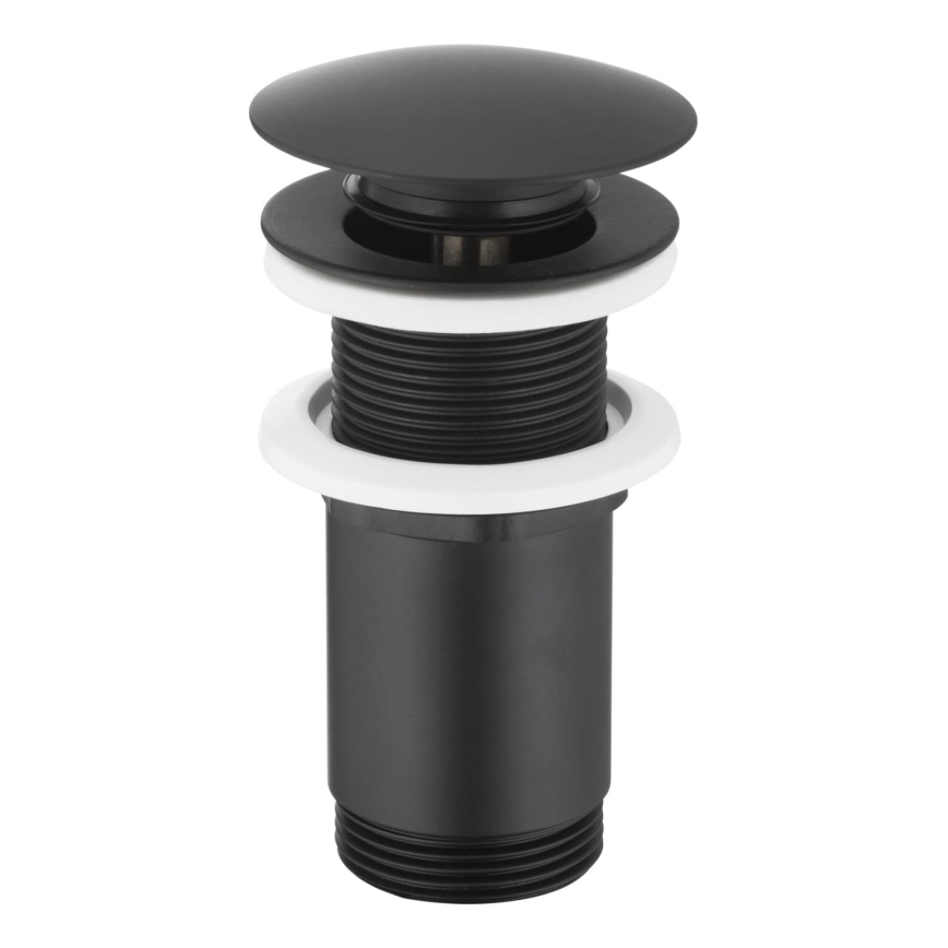 KFA Armatura 660-253-81 - Kriauklės nuotekų sistema be perviršio CLICK-CLACK diametras 6,6 cm žalvaris/matinė juoda