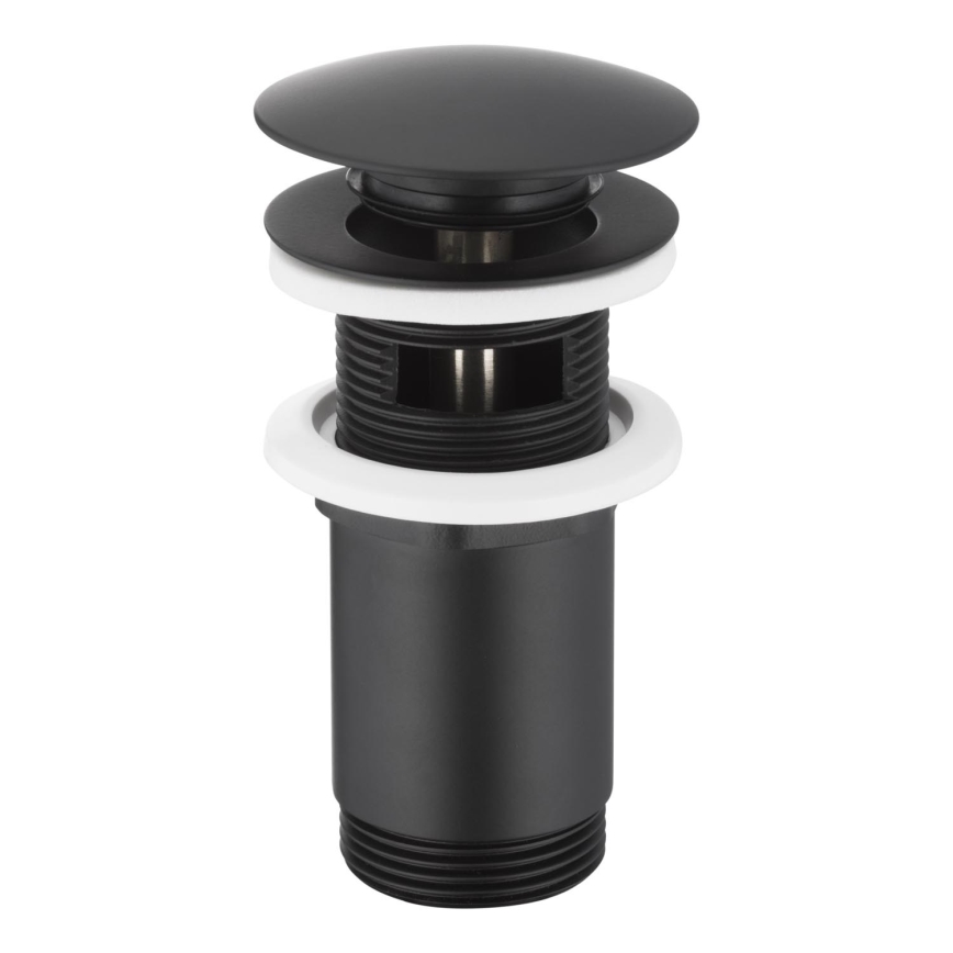 KFA Armatura 660-254-81 - Kriauklė kriauklės nuotekų sistema su pertekliumi CLICK-CLACK diametras 6,6 cm žalvaris/matinė juoda