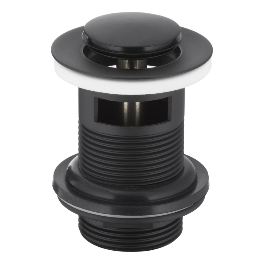 KFA Armatura 660-354-81 - Kriauklė kriauklės nuotekų sistema su pertekliumi CLICK-CLACK diametras 6,2 cm žalvaris/matinė juoda