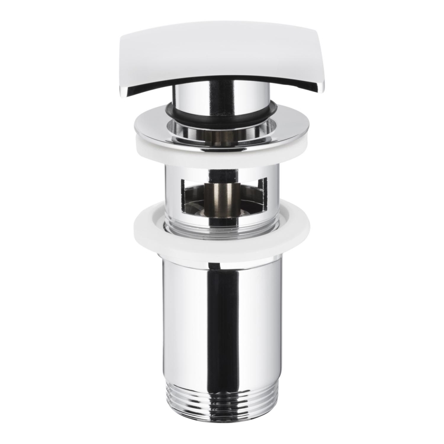 KFA Armatura 660-454-00 - Kriauklė kriauklės nuotekų sistema su pertekliumi CLICK-CLACK 7x7 cm blizgus chromas