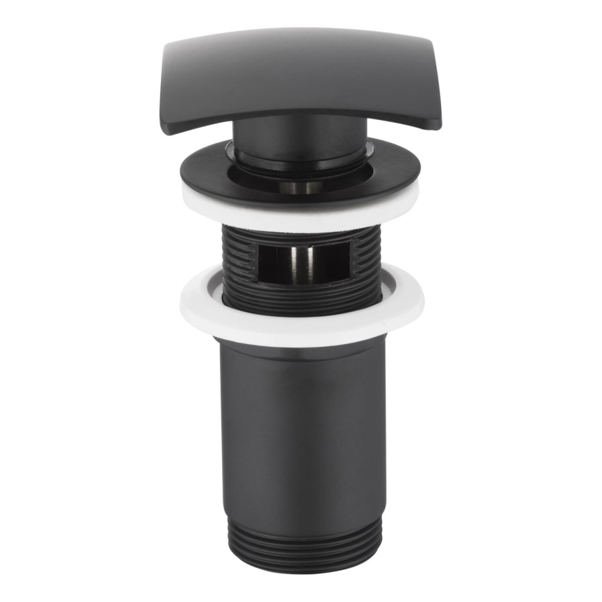 KFA Armatura 660-454-81 - Kriauklė kriauklės nuotekų sistema su pertekliumi CLICK-CLACK 7x7 cm žalvaris/matinė juoda