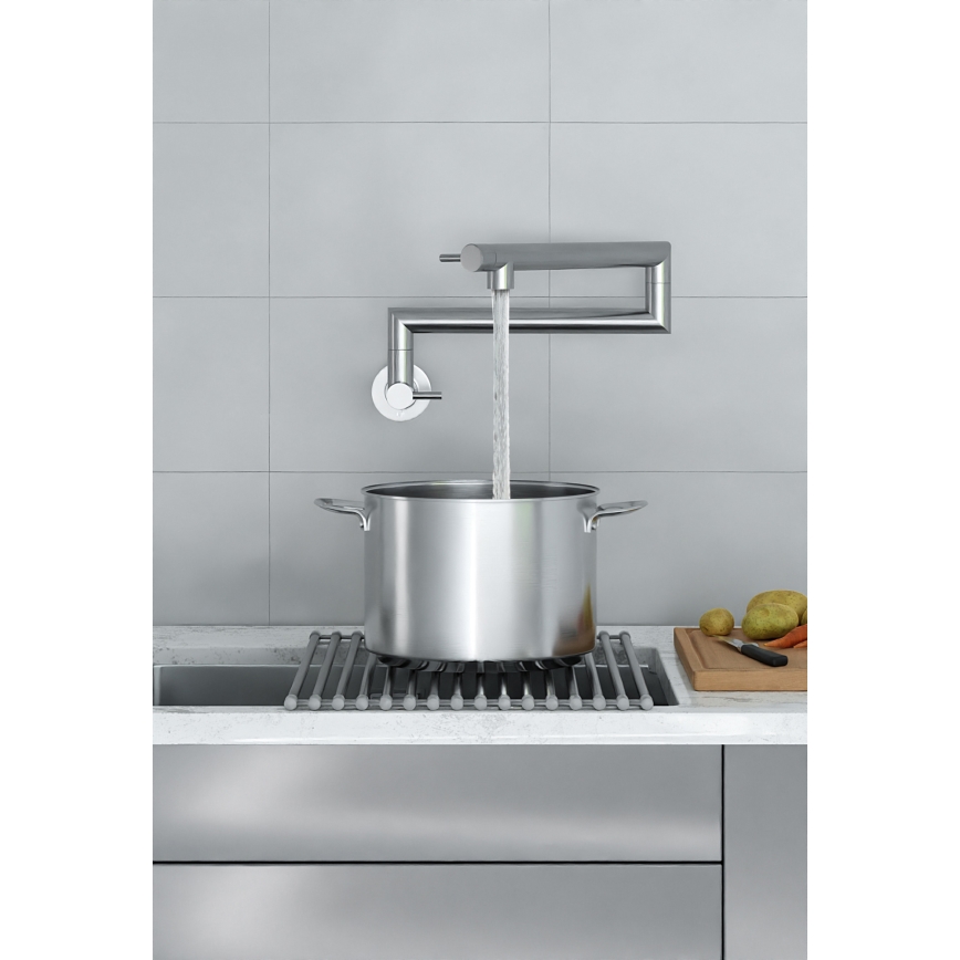KFA Armatura 6623-030-22 - Virtuvinis čiaupas su jungtimi DUERO POT FILLER nerūdijantis