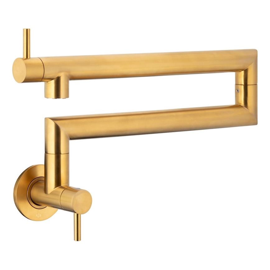 KFA Armatura 6623-030-31 - Virtuvinis čiaupas su jungtimi DUERO POT FILLER nerūdijantis/grindys auksas