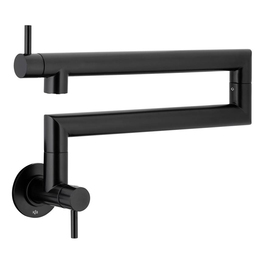 KFA Armatura 6623-030-81 - Virtuvinis čiaupas su jungtimi DUERO POT FILLER nerūdijantis/matinė juoda