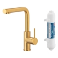 KFA Armatura 6623-912-31 - Filtruotas vandens čiaupas DUERO PURE nerūdijantis/grindys auksas + filtras
