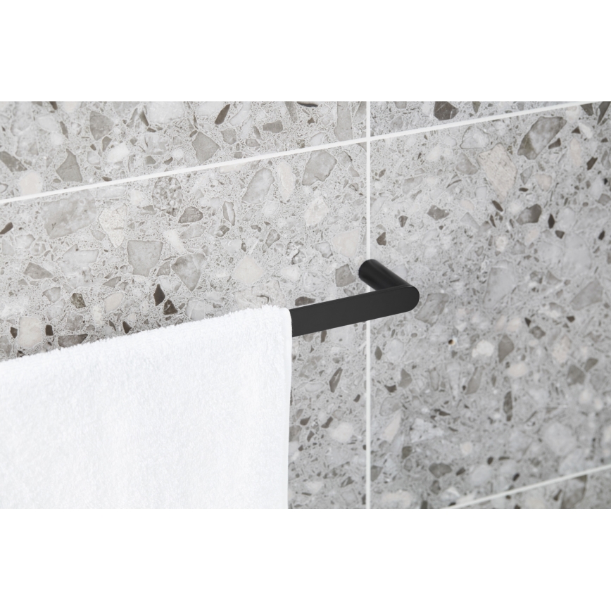 KFA Armatura 864-025-81 - Sieninė rankšluosčių kabykla 24 cm nerūdijantis/matinė juoda