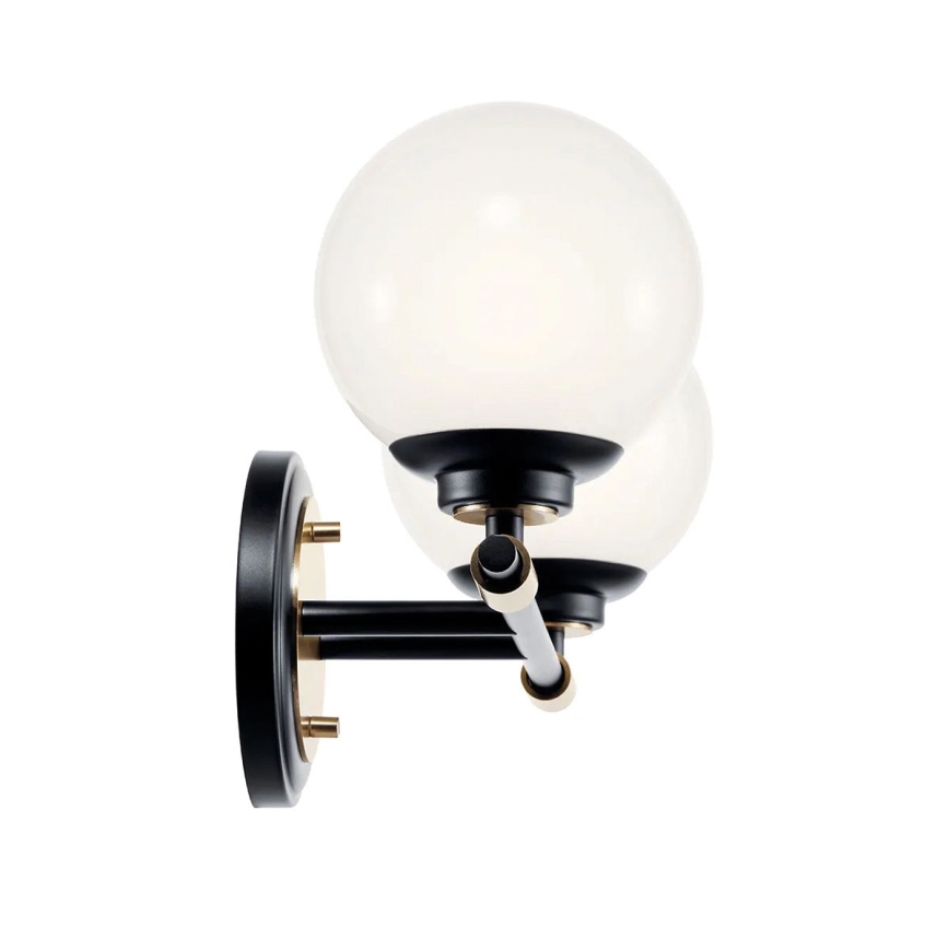 Kichler - LED vonios kambario sieninis šviestuvas BENNO 2xLED/3W/230V juodas/auksinis IP44