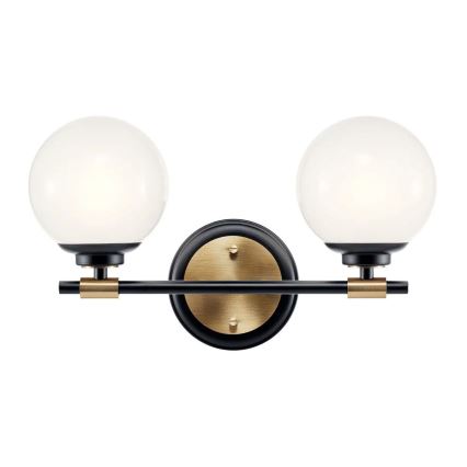 Kichler - LED vonios kambario sieninis šviestuvas BENNO 2xLED/3W/230V juodas/auksinis IP44