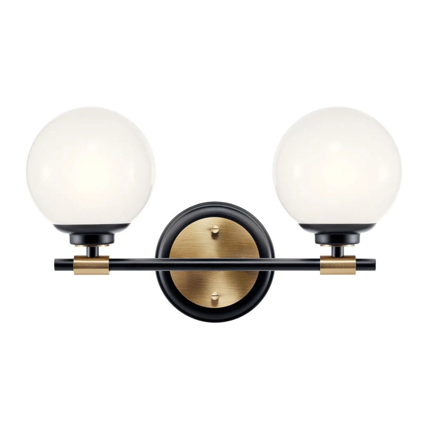 Kichler - LED vonios kambario sieninis šviestuvas BENNO 2xLED/3W/230V juodas/auksinis IP44
