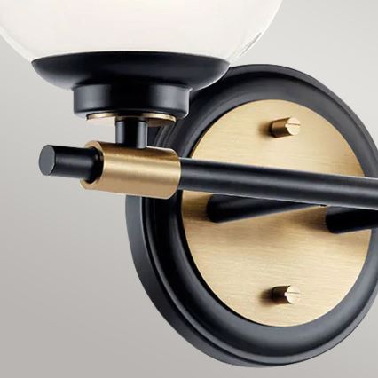 Kichler - LED vonios kambario sieninis šviestuvas BENNO 2xLED/3W/230V juodas/auksinis IP44