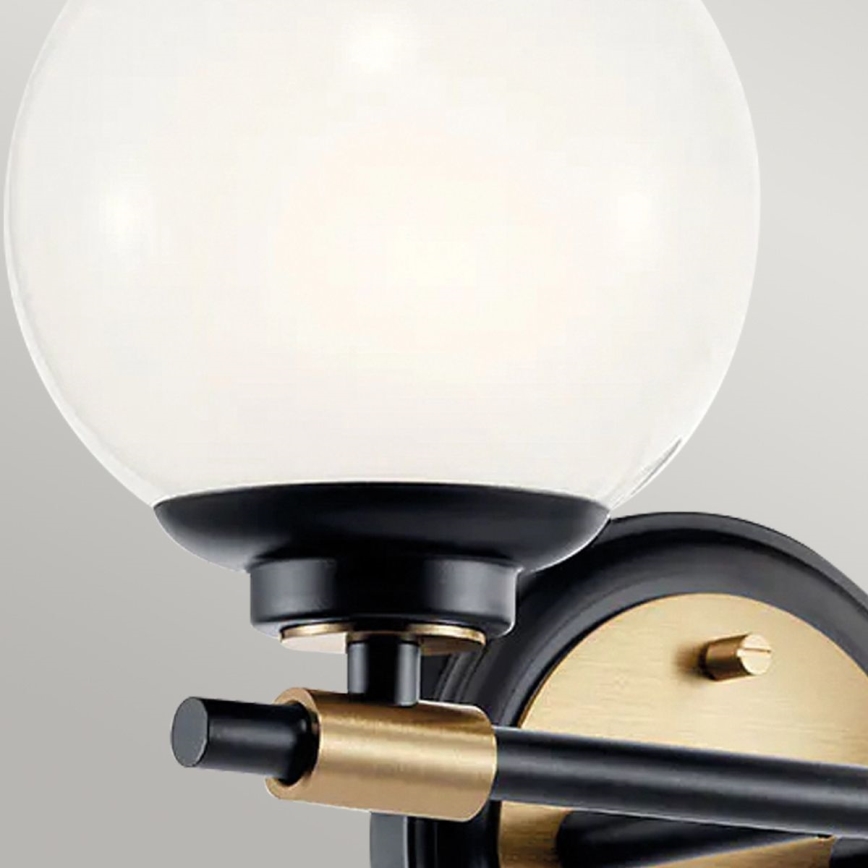 Kichler - LED vonios kambario sieninis šviestuvas BENNO 2xLED/3W/230V juodas/auksinis IP44