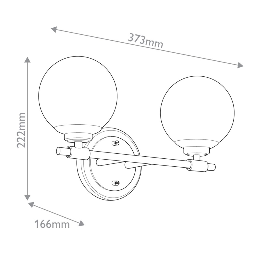 Kichler - LED vonios kambario sieninis šviestuvas BENNO 2xLED/3W/230V juodas/auksinis IP44