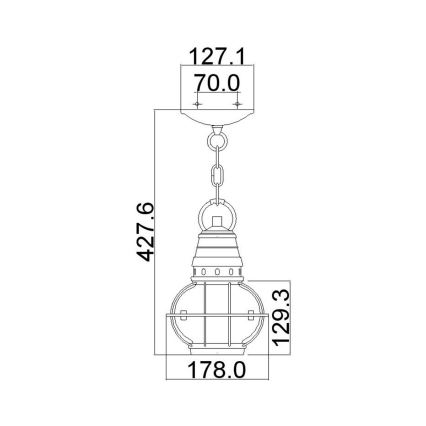 Kichler - Lauko sietynas, kabinamas ant grandinės BRIDGE POINT 1xE27/60W/230V IP44