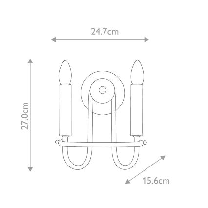 Kichler - sieninis šviestuvas CAPITOL HILL 2xE14/40W/230V auksinis
