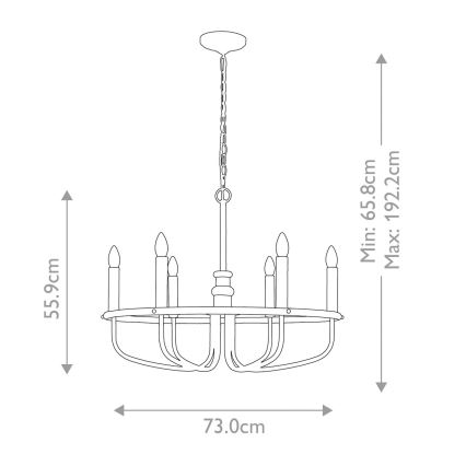 Kichler - Sietynas, kabinamas ant grandinės CAPITOL HILL 6xE14/40W/230V