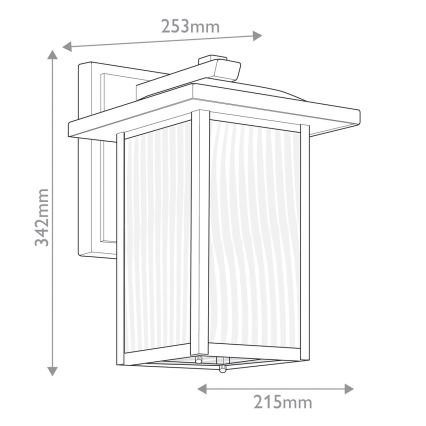 Kichler - Lauko sieninis šviestuvas CAPPANNA 1xE27/60W/230V IP44 juoda