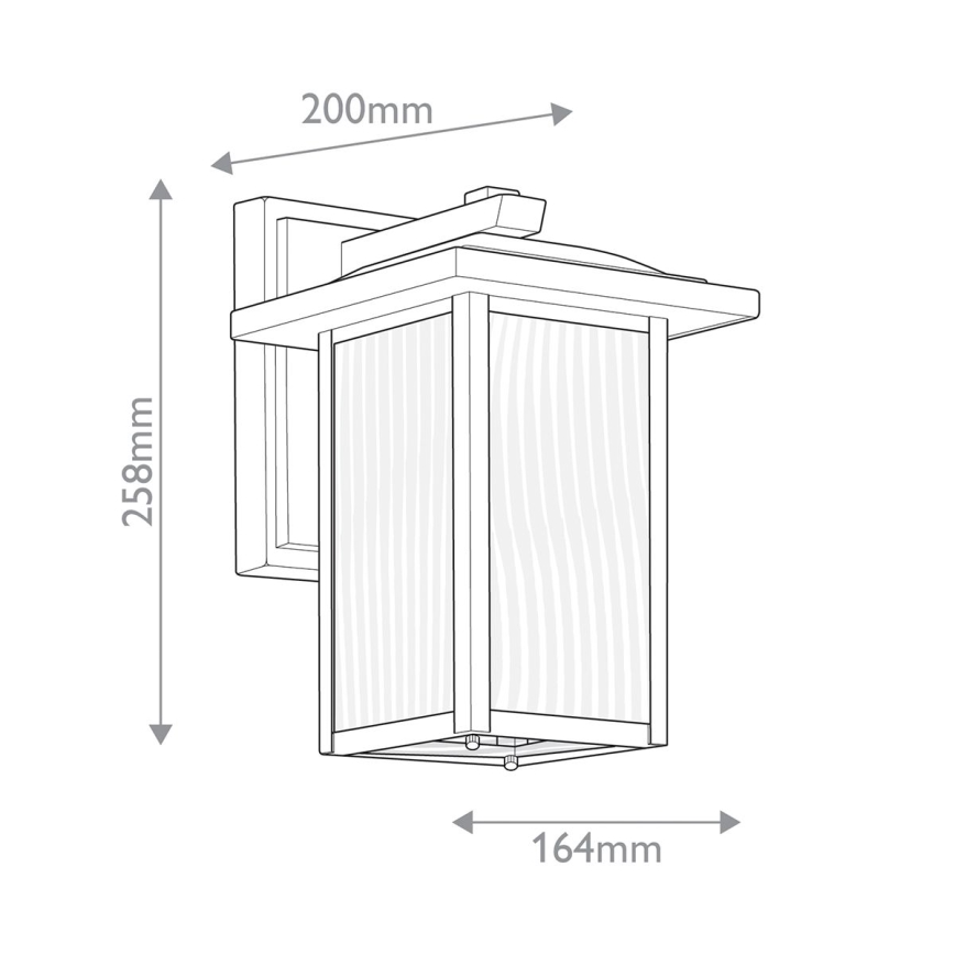 Kichler - Lauko sieninis šviestuvas CAPPANNA 1xE27/60W/230V IP44 juoda