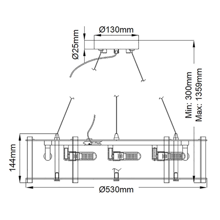 Kichler - LED Vonios pakabinamas sietynas CRYSTAL SKYE 8xG9/3W/230V IP44