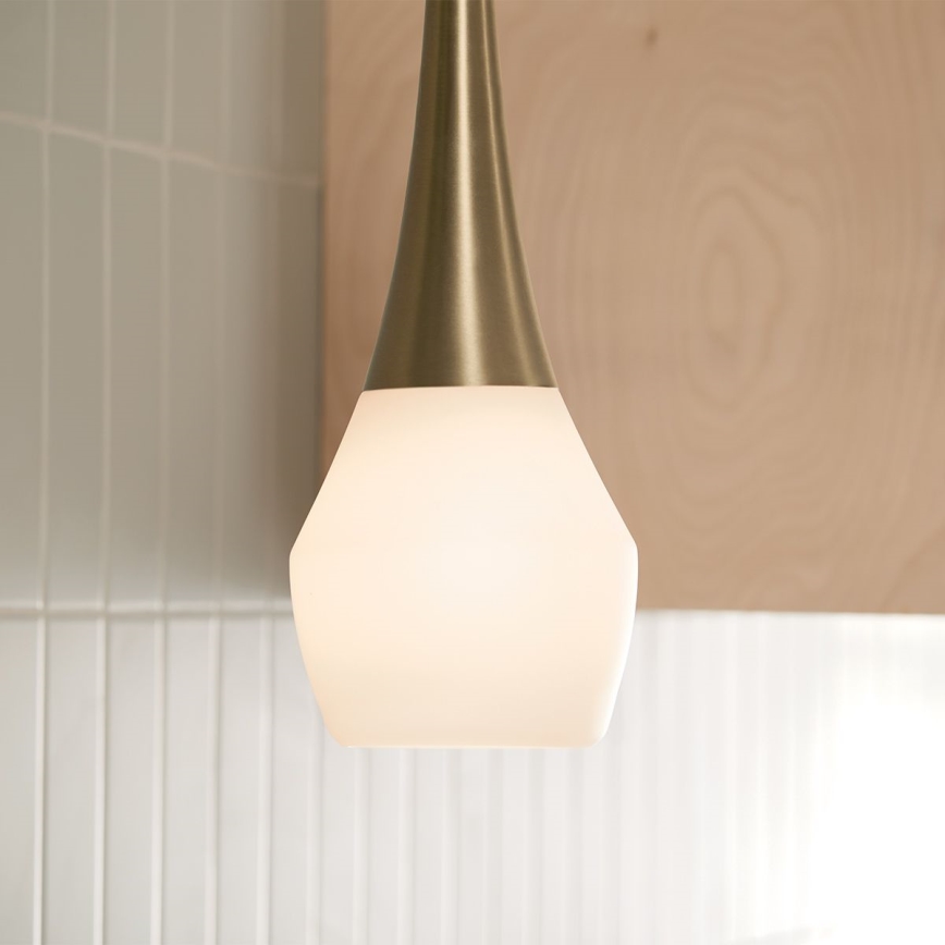 Kichler - Sietynas ant stulpo DEELA 1xE27/60W/230V diametras 17,8 cm žalvaris