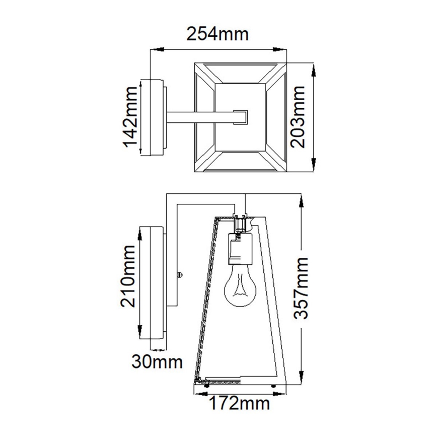 Kichler - Lauko sieninis šviestuvas DELISON 1xE27/60W/230V IP44