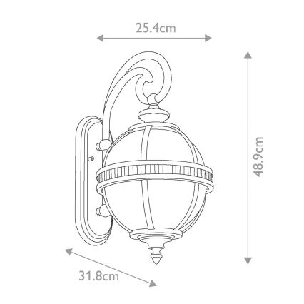 Kichler - Lauko sieninis šviestuvas HALLERON 2xE14/40W/230V IP44